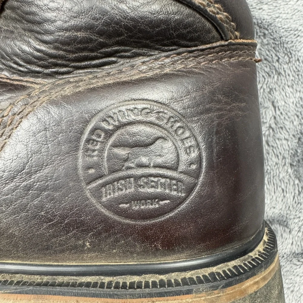 Red Wing Irish Setter Work Boots Mens 9.5 E2 Brown Leather Steel‎ Toe Lace Up